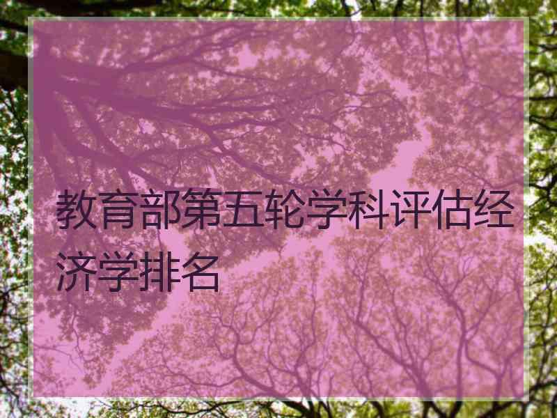 教育部第五轮学科评估经济学排名