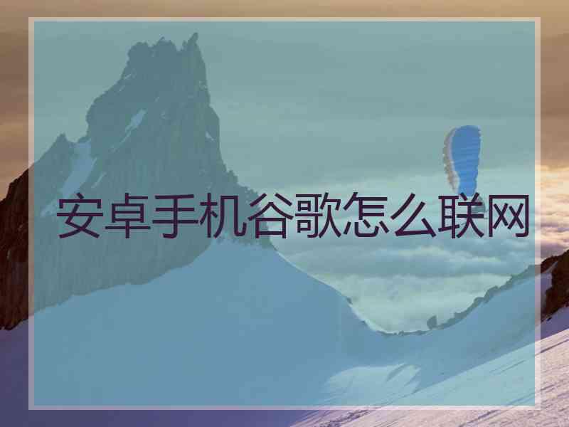 安卓手机谷歌怎么联网