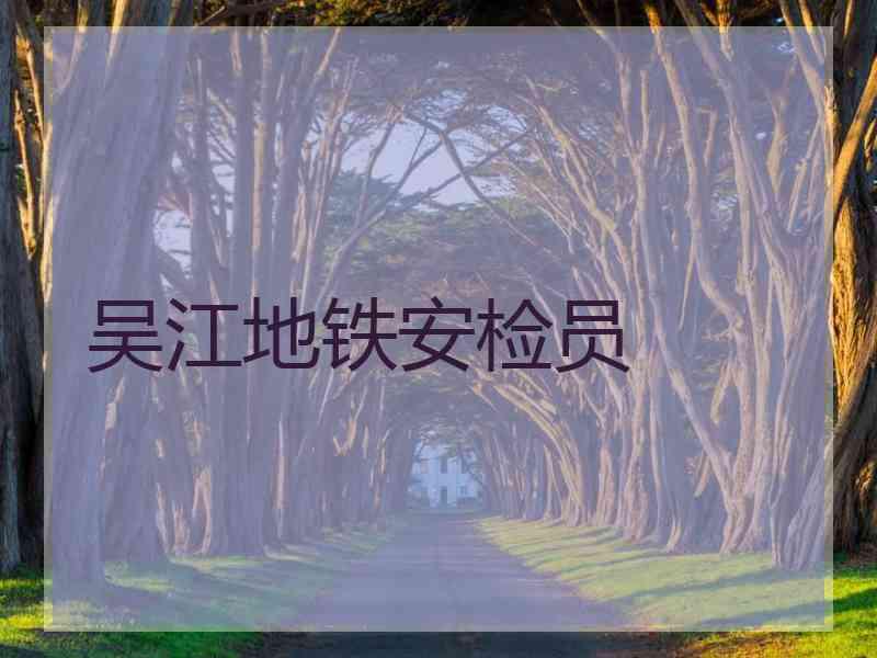 吴江地铁安检员