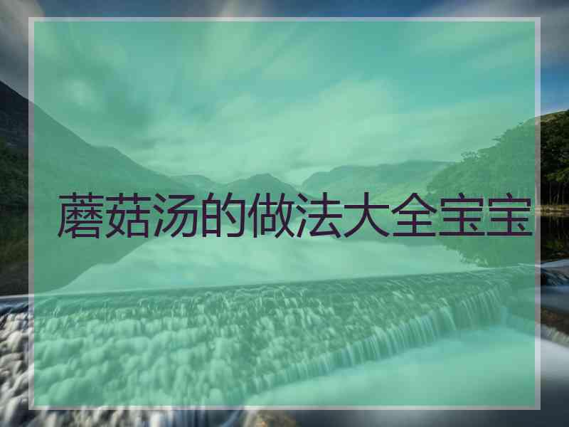 蘑菇汤的做法大全宝宝