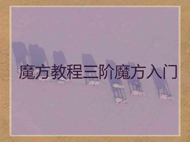 魔方教程三阶魔方入门