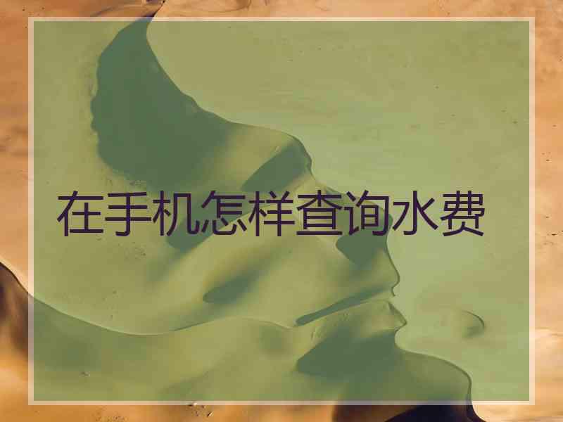 在手机怎样查询水费