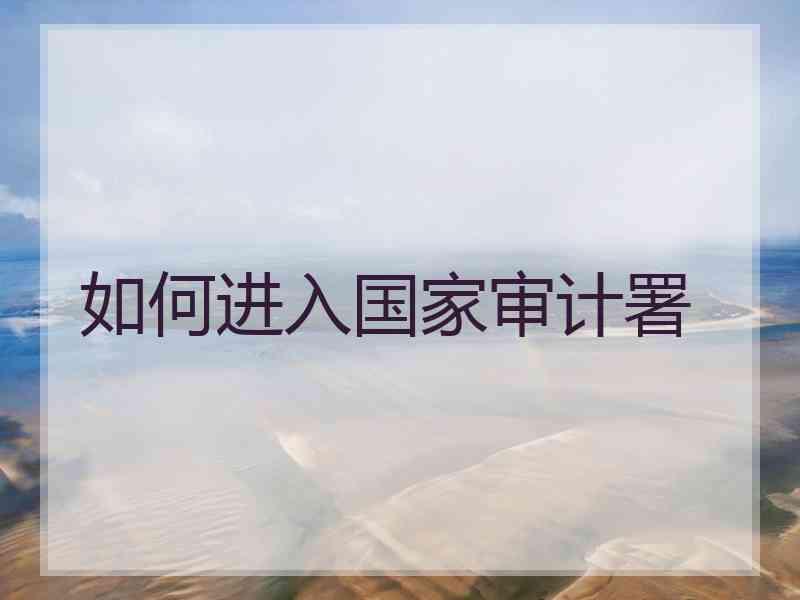 如何进入国家审计署