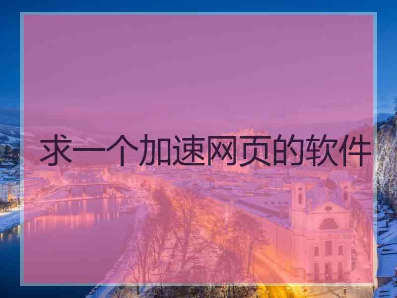 求一个加速网页的软件