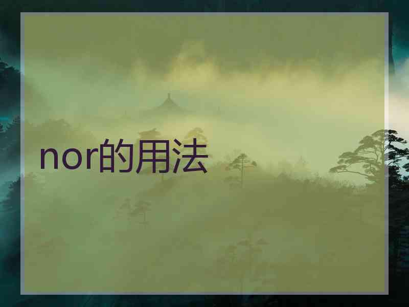 nor的用法