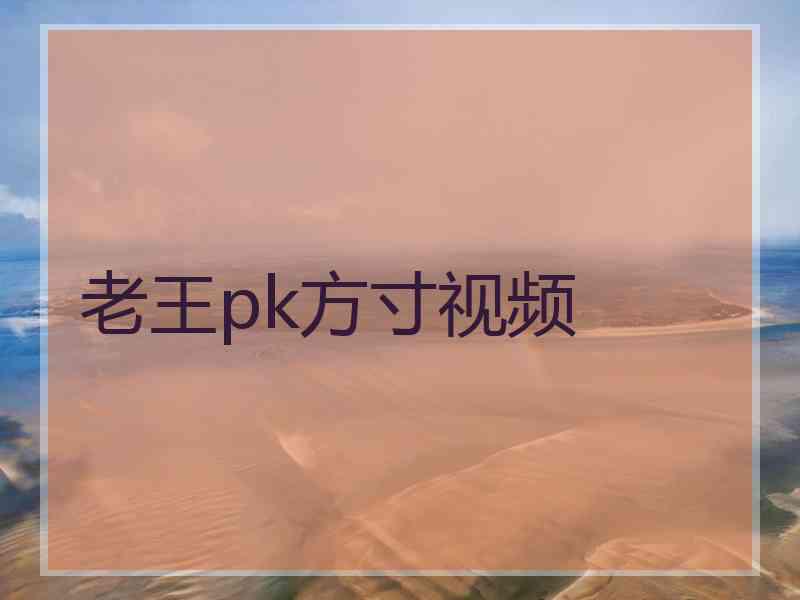老王pk方寸视频