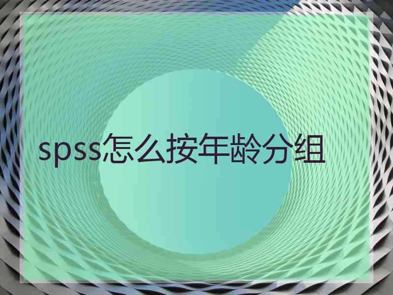 spss怎么按年龄分组