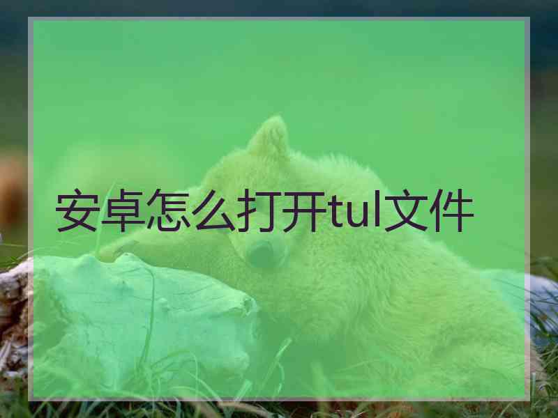 安卓怎么打开tul文件