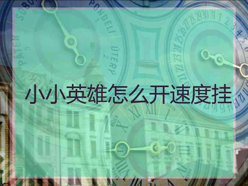 小小英雄怎么开速度挂