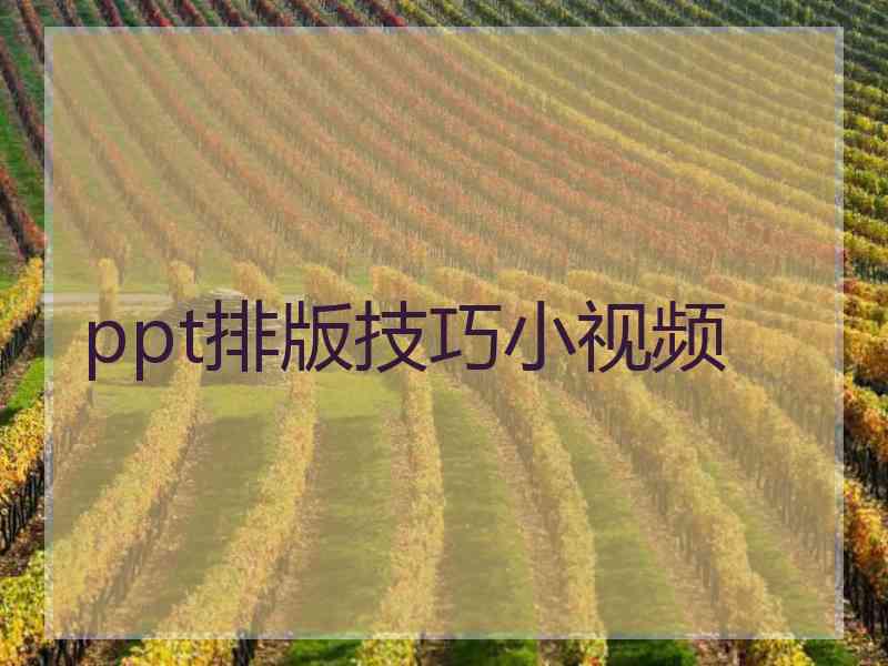 ppt排版技巧小视频