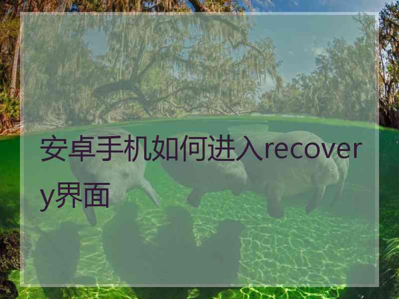 安卓手机如何进入recovery界面