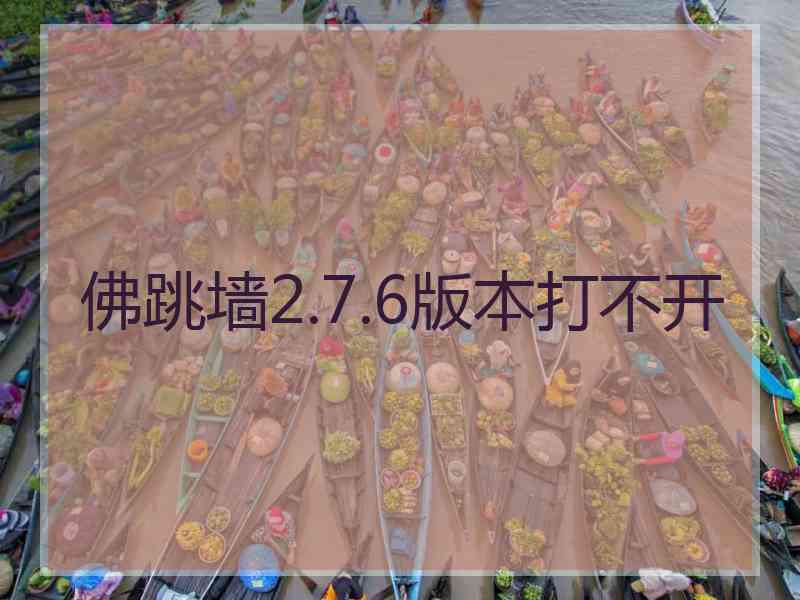佛跳墙2.7.6版本打不开