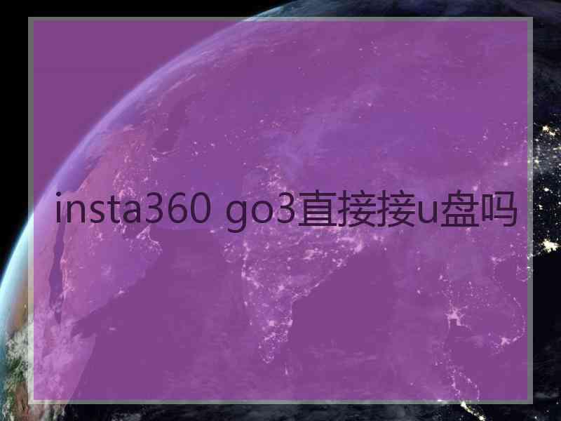 insta360 go3直接接u盘吗