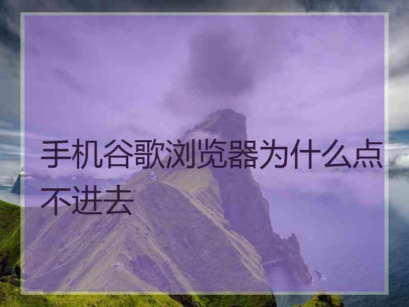 手机谷歌浏览器为什么点不进去