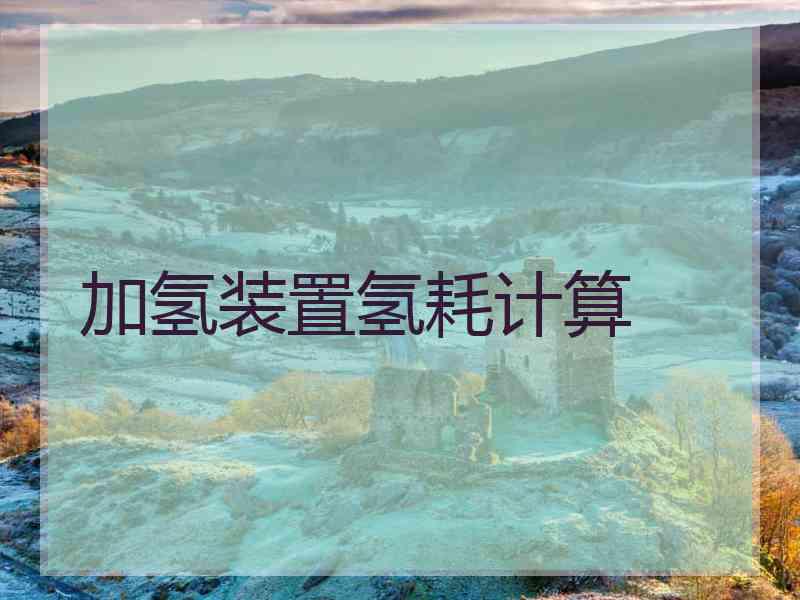加氢装置氢耗计算