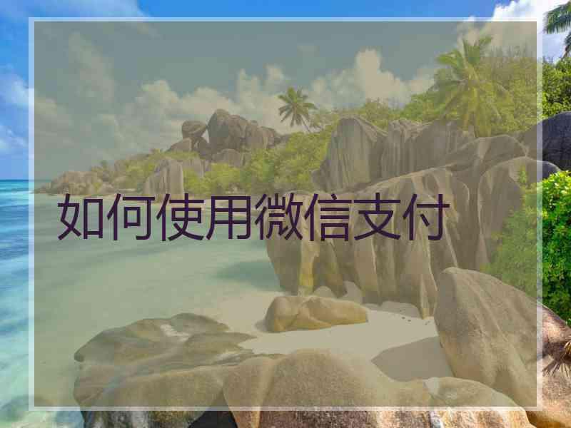 如何使用微信支付