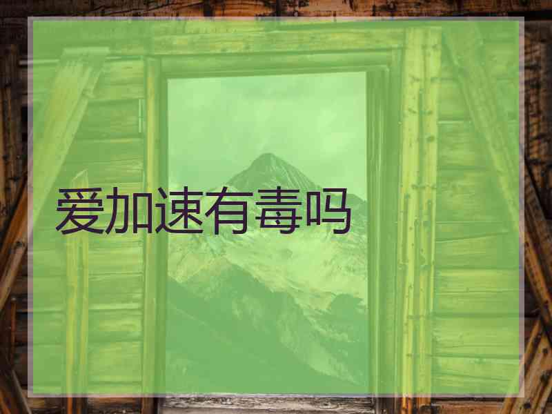 爱加速有毒吗