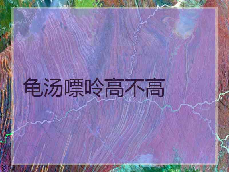 龟汤嘌呤高不高