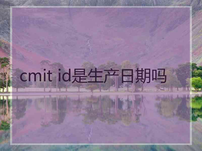 cmit id是生产日期吗