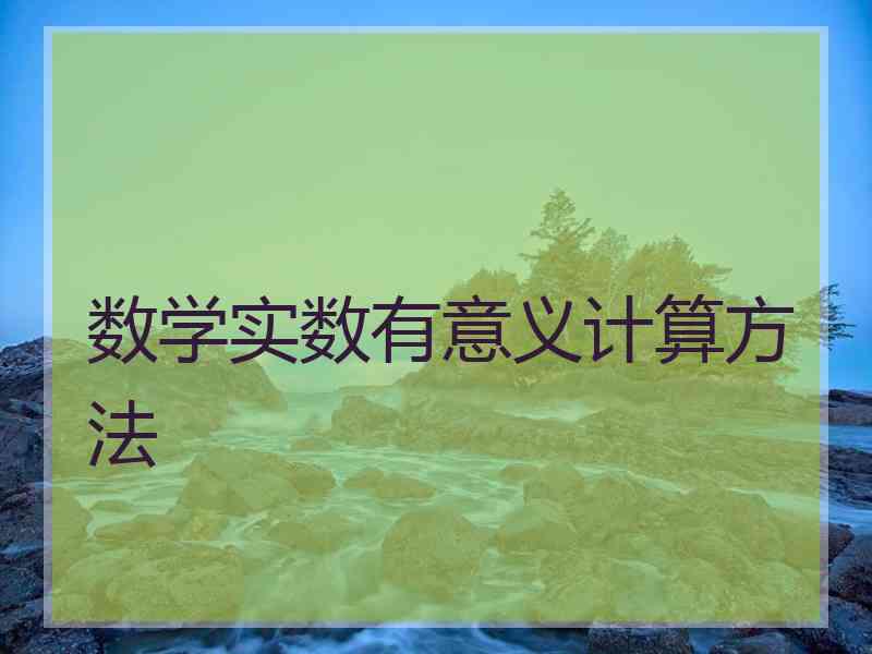 数学实数有意义计算方法