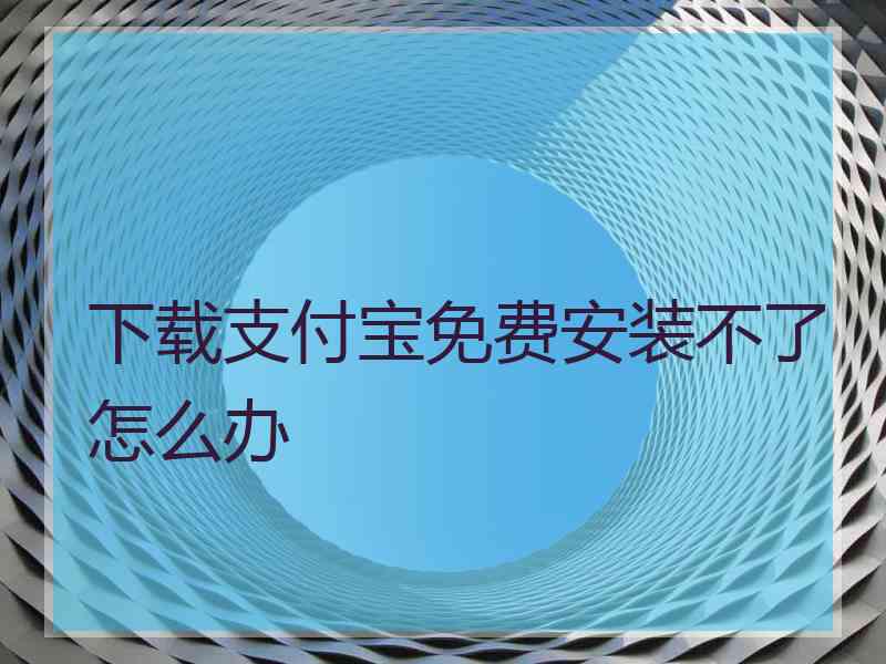 下载支付宝免费安装不了怎么办