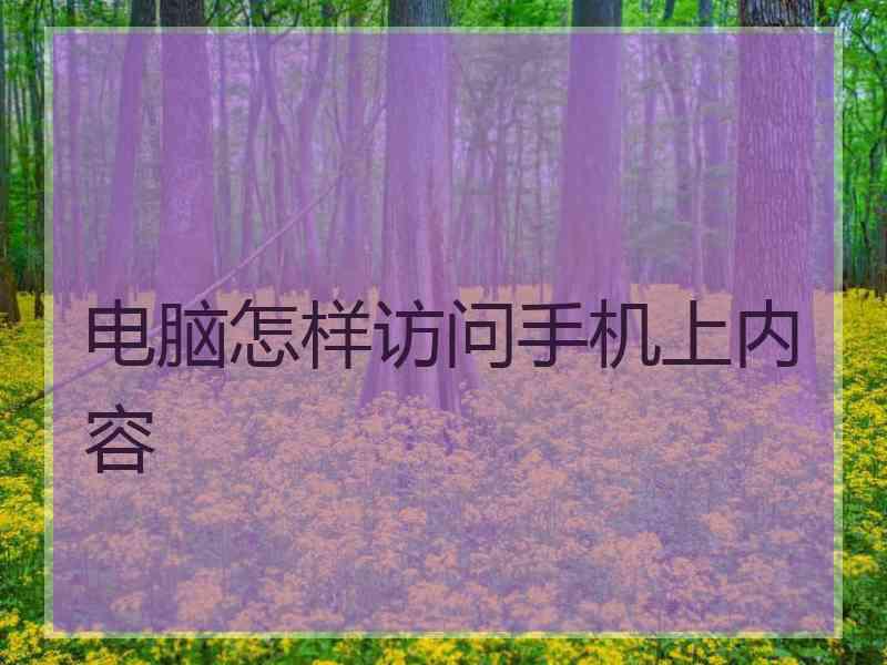 电脑怎样访问手机上内容