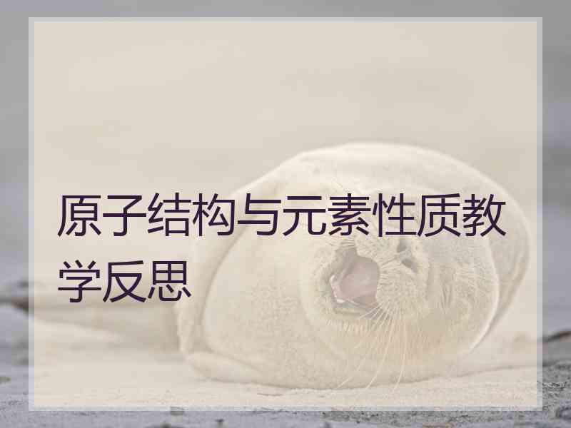 原子结构与元素性质教学反思