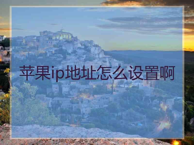 苹果ip地址怎么设置啊