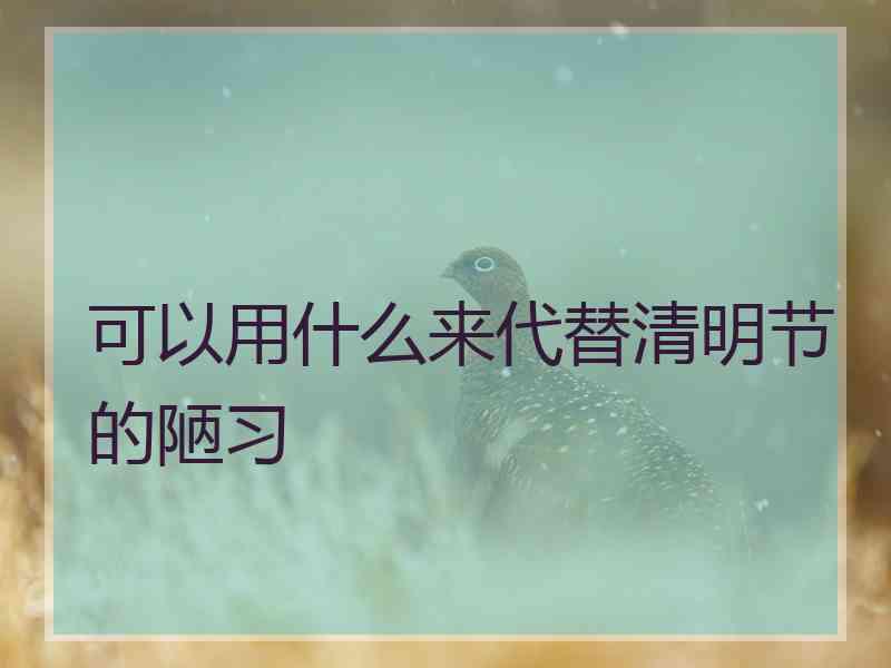 可以用什么来代替清明节的陋习