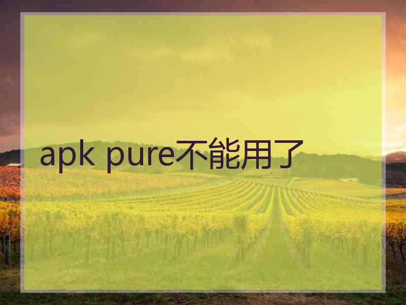 apk pure不能用了