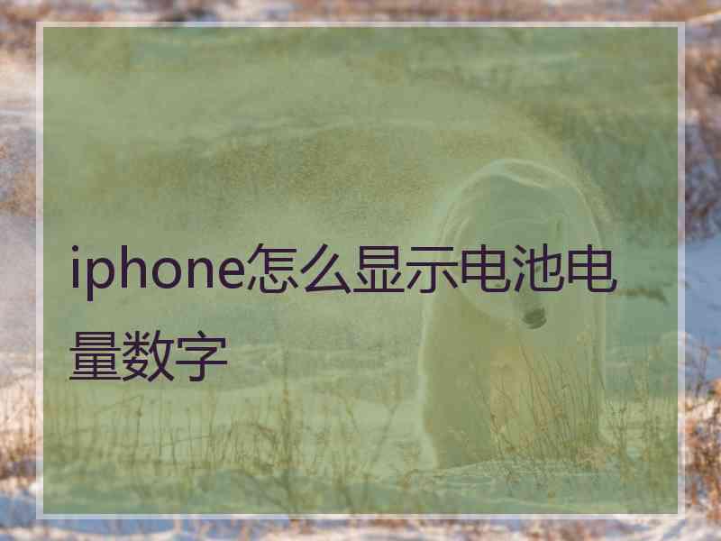 iphone怎么显示电池电量数字