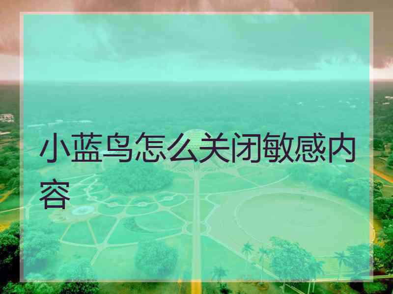 小蓝鸟怎么关闭敏感内容