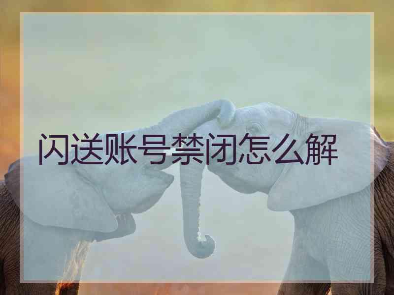 闪送账号禁闭怎么解