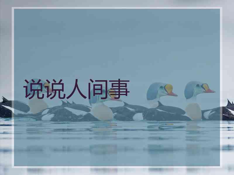 说说人间事