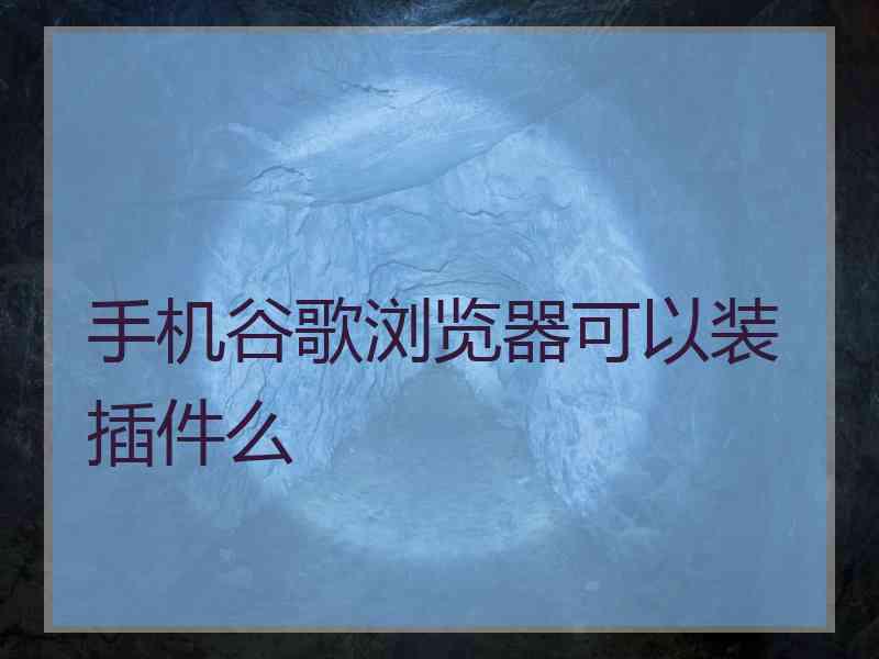 手机谷歌浏览器可以装插件么