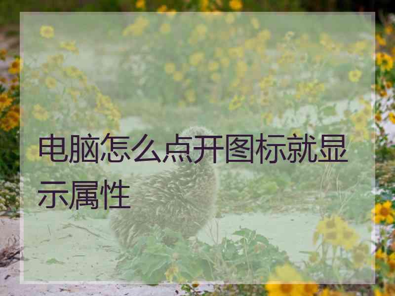 电脑怎么点开图标就显示属性