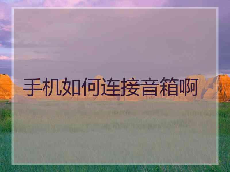 手机如何连接音箱啊