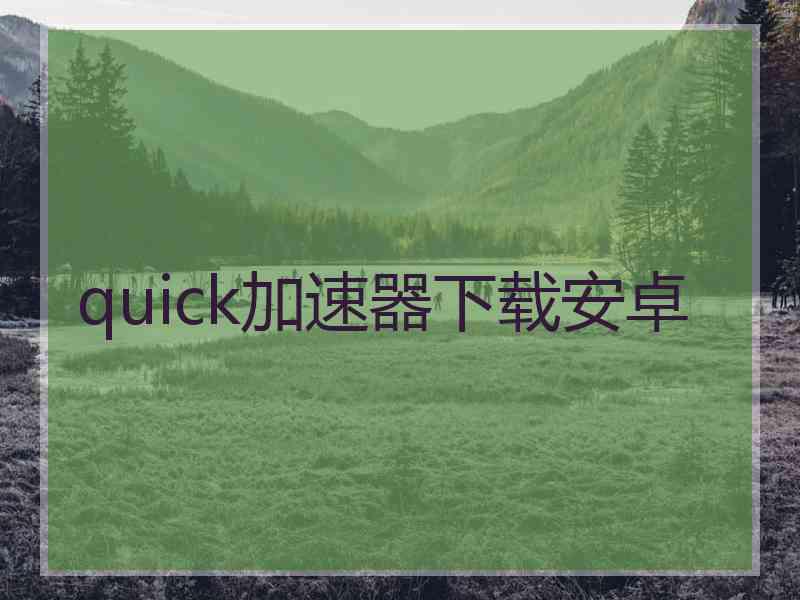quick加速器下载安卓