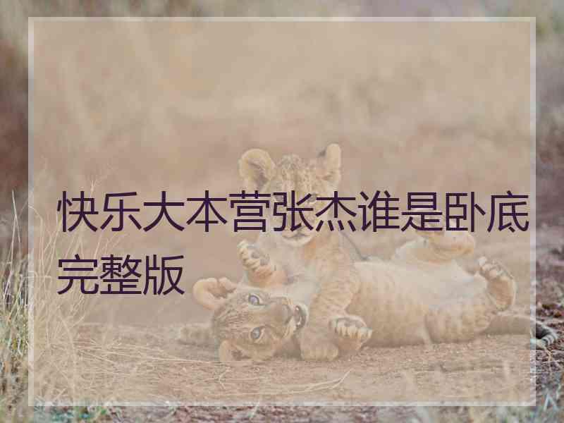 快乐大本营张杰谁是卧底完整版