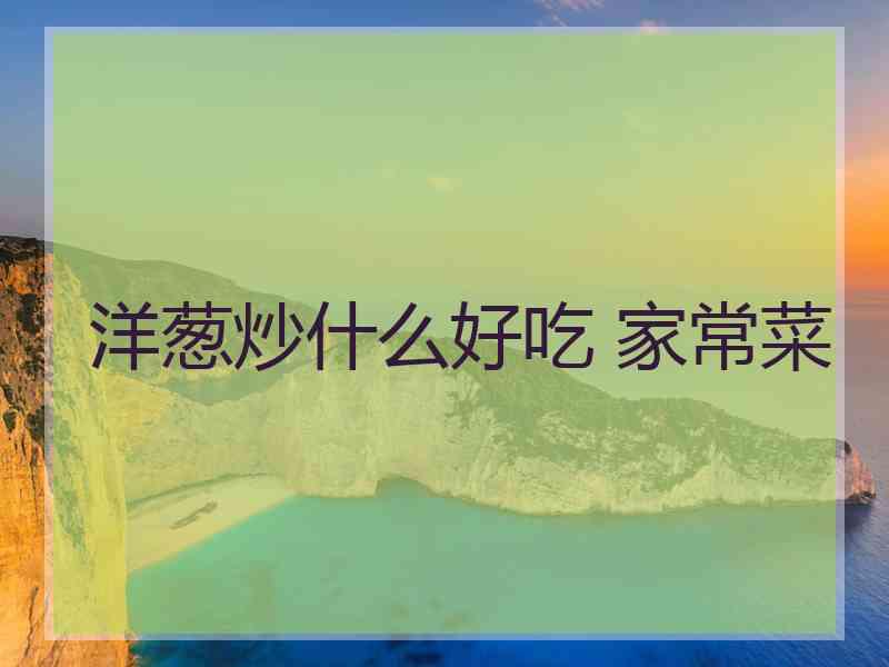 洋葱炒什么好吃 家常菜