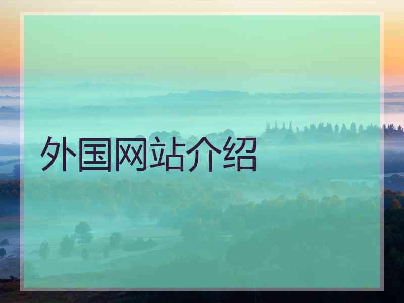 外国网站介绍