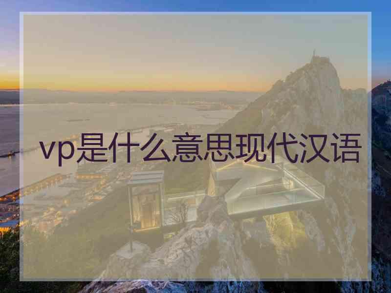 vp是什么意思现代汉语