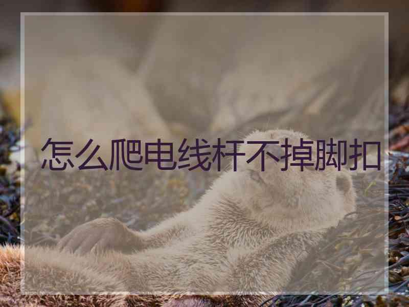 怎么爬电线杆不掉脚扣