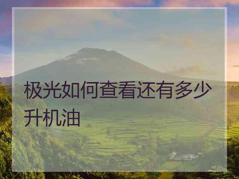 极光如何查看还有多少升机油