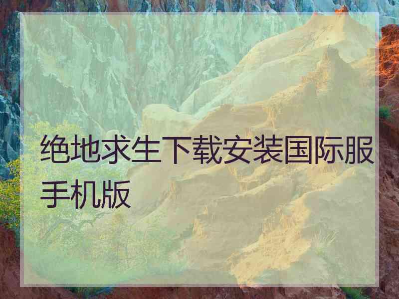 绝地求生下载安装国际服手机版