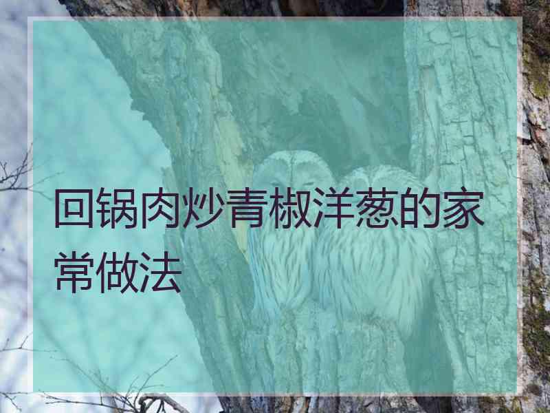回锅肉炒青椒洋葱的家常做法