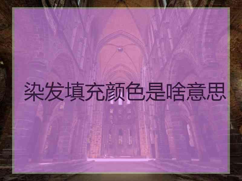 染发填充颜色是啥意思