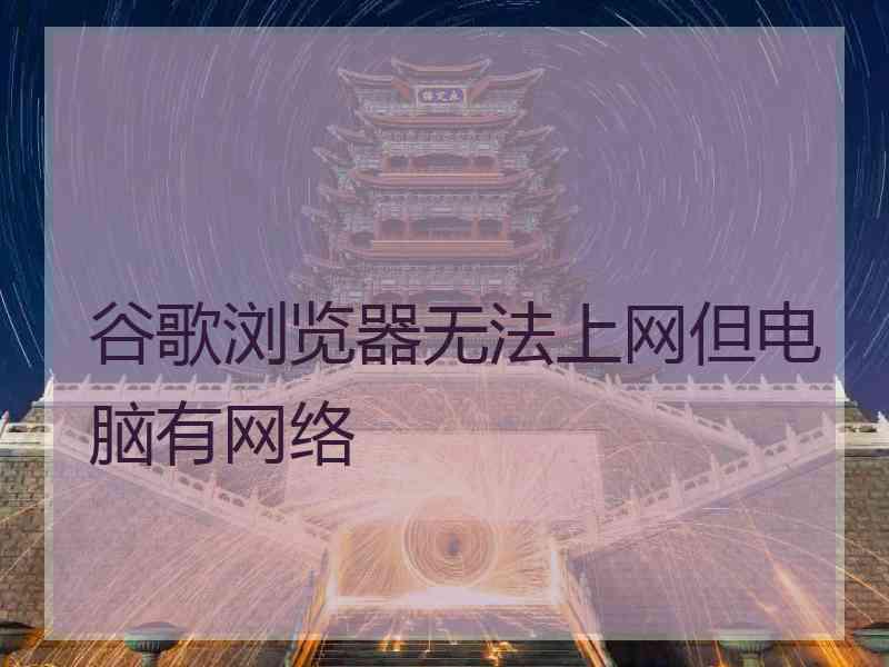 谷歌浏览器无法上网但电脑有网络