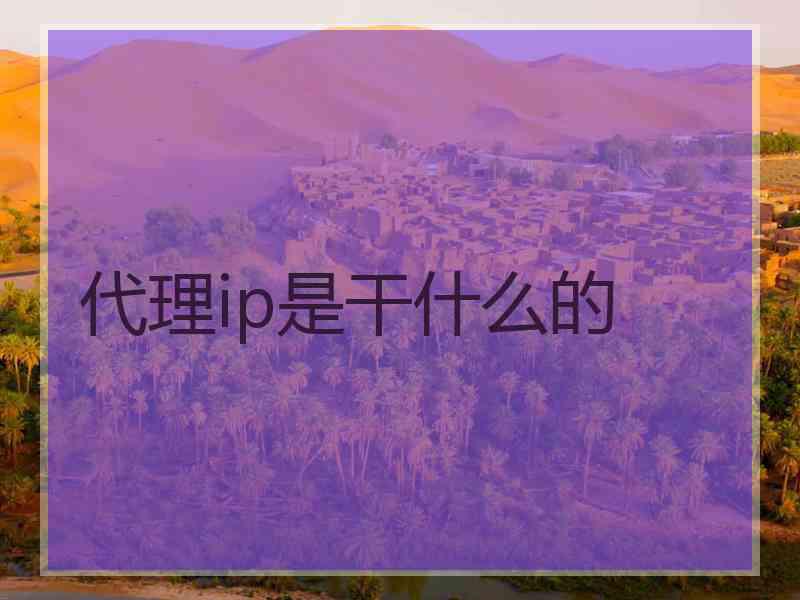 代理ip是干什么的