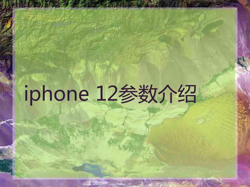 iphone 12参数介绍